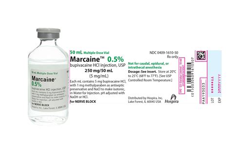 Marcaine 0.5%, 50 mL HCL Injection, USP (250 mg/50 mL) (5 mg/mL) – Professional Medical ...