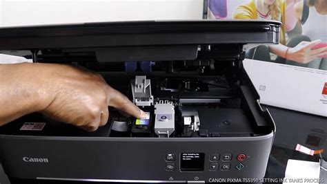 CANON PIXMA TS5350 SETTING INK TANKS PROCESS - YouTube