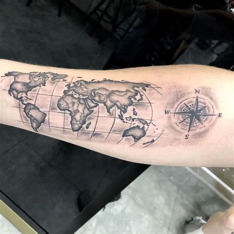 Pin by Kendrastorey on Tattoos | World map tattoos, Map tattoos, Globe tattoos