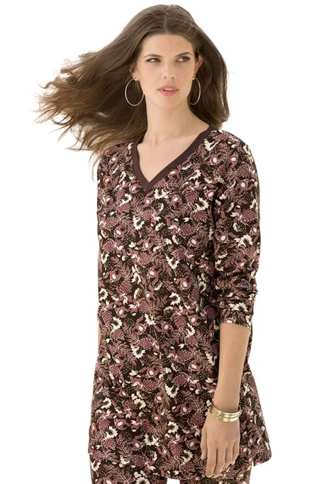 Plus Size Roaman's® Print Max Tunic Stylish Outfits, Plus Size Outfits ...