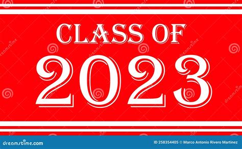 Class of 2023 Banner Light Red Background Stock Illustration - Illustration of recognition ...