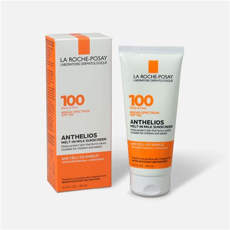 La Roche-Posay Anthelios Melt-In Milk Sunscreen for Face & Body SPF 100, 3 fl oz.