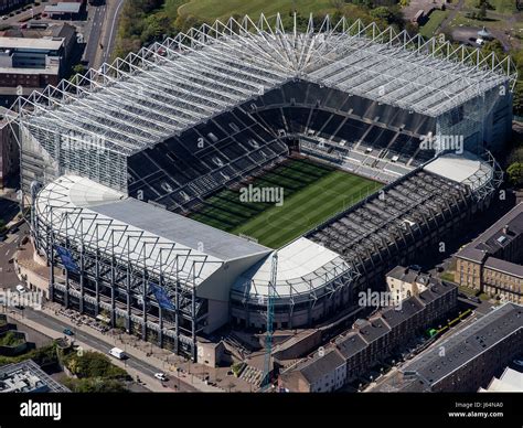 An aerial daytime view of St James' Park football stadium in Newcastle ...