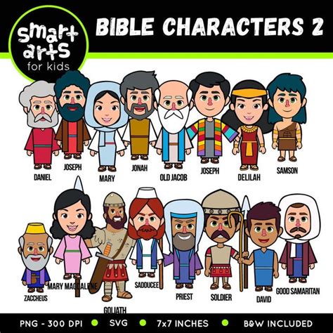 Personajes bíblicos Clip Art 2 basado en la Biblia personajes de la Biblia SVG Cricut png clip ...