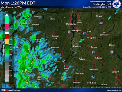 NWS Burlington on Twitter: "Rain showers are moving to the North ...