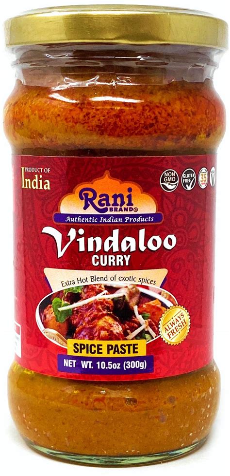 Buy Rani Vindaloo Curry Cooking Spice Paste, Hot! 10.5oz (300g) Glass Jar ~ No Colors | All ...