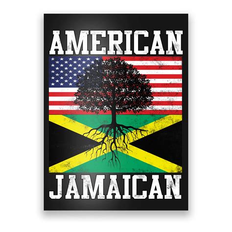 Jamaican American Flag Grown Roots Poster | TeeShirtPalace