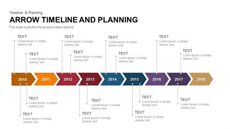 Arrow Timeline and Planning Template for PowerPoint and Keynote