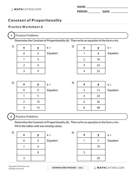 Determining Proportionality With Tables Page 2 | Elcho Table