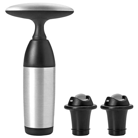 OXO 3110800 SteeL Stainless Steel Wine Saver Vacuum Pump with 2 Stoppers