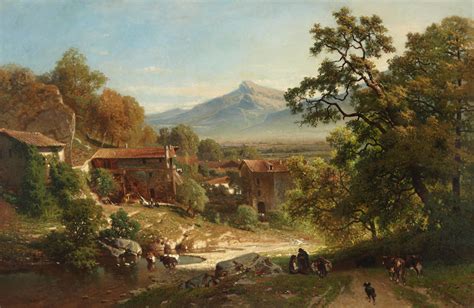 Bonhams : Joseph Quinaux (Belgian, 1822-1895) Le village dans la vallée ...