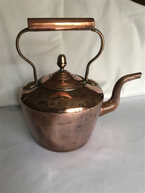 VICTORIAN COPPER KETTLE Antique Copper Kettle With Dove Tail Joints and Brass Acorn Knob - Etsy