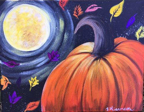 How To Paint A Pumpkin Harvest Moon - Step By Step Painting