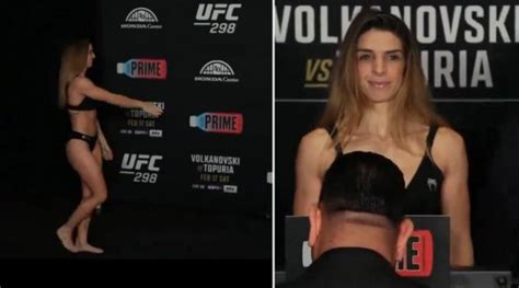 🚨 UFC fighter gets hilariously distracted as Mackenzie Dern weighs in ...