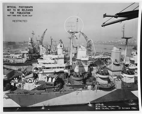 CA 68 USS Baltimore amidships, taken after Oct 1944 Mare Island Navy Yard overhaul [2994x2412 ...