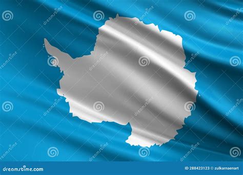 Antarctica Flag with Fabric Texture, Official Colors, 3D Illustration ...