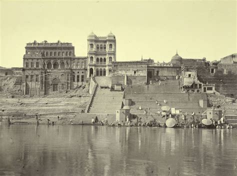 Benares (Varanasi) Ghats Photographed from River Ganges - 1905 - Old Indian Photos