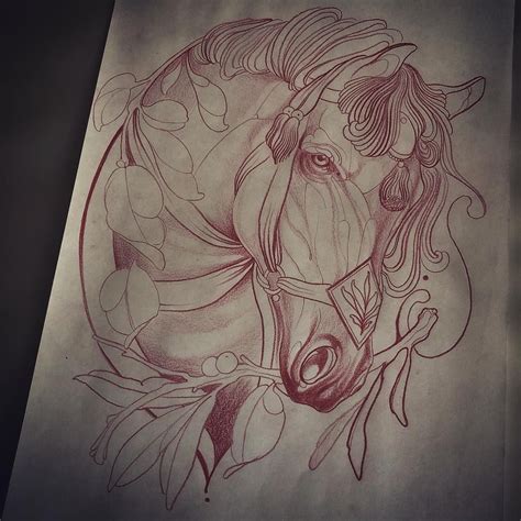 Horse sketchin 🏻#neotradtattoo #neotraditional #horse #horsesketch # ...