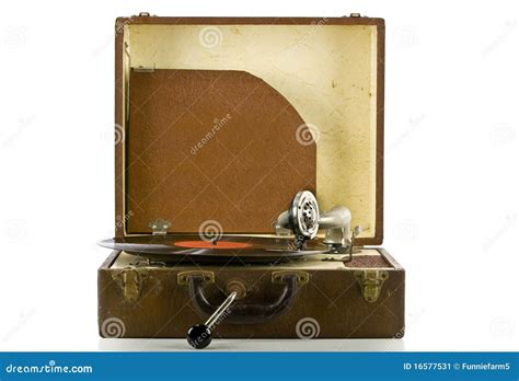 Vintage Portable Record Player with Record Stock Image - Image of ...