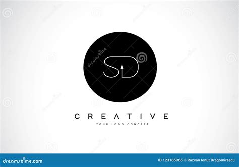 SD S D Logo Design with Black and White Creative Text Letter Vector ...