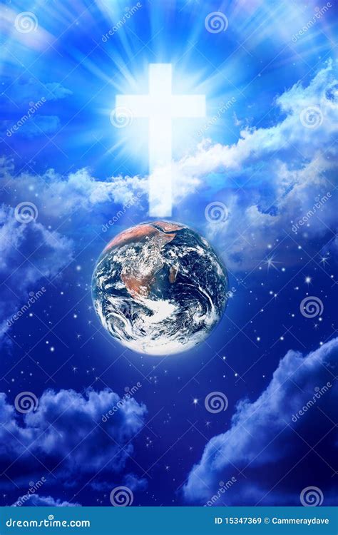 Heaven Cross Earth Religion God Stock Image - Image of depiction ...