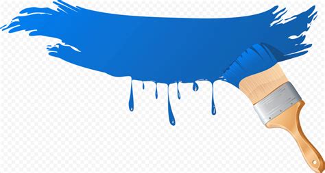 HD Blue Paint Brush Illustration Cartoon PNG | Citypng
