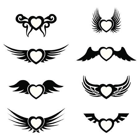 Heart with Wings Black and White Tattoo | Tatuaje corazón con alas ...