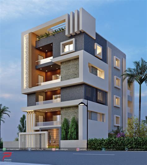 Panash Designs - MODERN RESIDENTIAL BUILDING ELEVATION