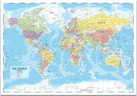 Buy Hambli World for Wall – 84 x 60cm Large Wall of World – World Wall ...