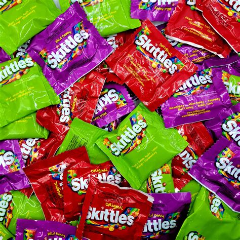 Sweet and Sour Skittles Assorted Flavors - Candy Variety Pack Fun Size Includes Original, Wild ...