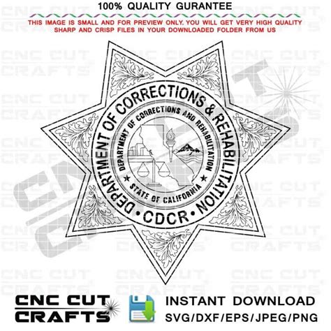 CDCR Svg Seal Star Badge Vector File California Dept of Corrections and ...