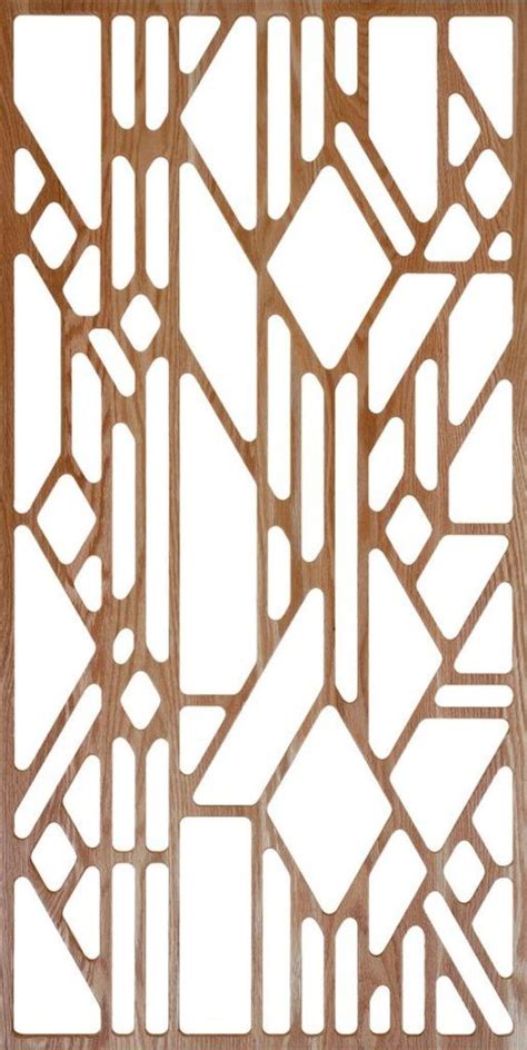 a wooden panel with geometric designs on it