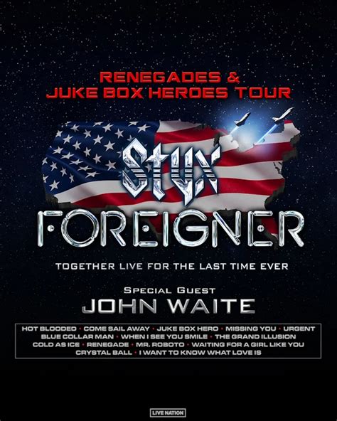 STYX And FOREIGNER Announce 2024 North American Tour Dates - Loaded Radio