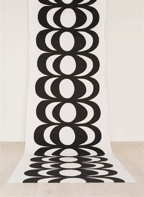 Marimekko Kaivo fabric, white-black | Finnish Design Shop