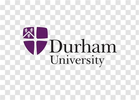 the durham university logo on a white and purple checkered background, with an image of a