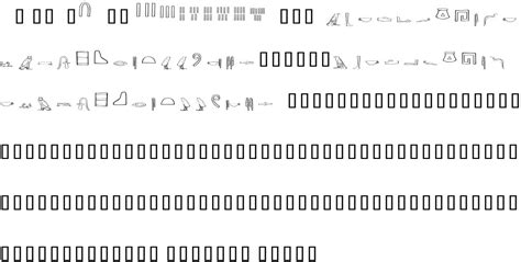 Ancient Egyptian Hieroglyphs free Font in ttf format for free download 36.83KB