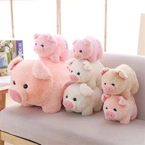 1pc 26/32cm 4 Patterns Cute Happy Piglet dolls Spherical pig ornament Stuffed piggy toys pillow ...