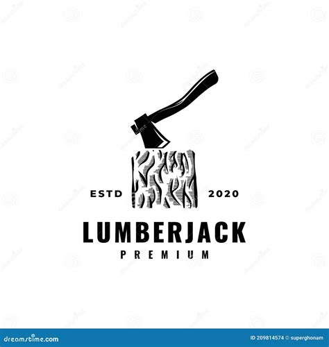 Axe with Log Logo Design Vector Template Stock Vector - Illustration of idea, hatchet: 209814574