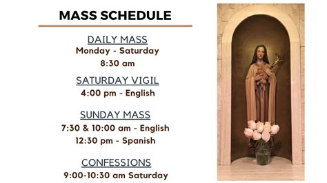 Mass Schedule Web3 | Little Flower Catholic Church