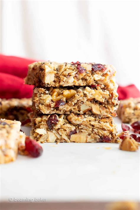 Cranberry Chia Gluten Free Vegan Snack Bars (Healthy, V, GF, Dairy Free ...