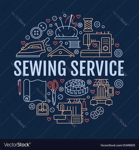 Sewing equipment hand made studio supplies banner Vector Image