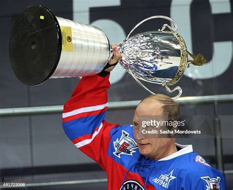 Vladimir Putin Plays Ice Hockey On His 63rd Birthday Photos and Premium ...