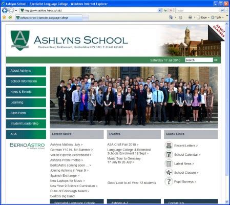 Ashlyns School, Berkhamsted - School Web SolutionsSchool Web Solutions