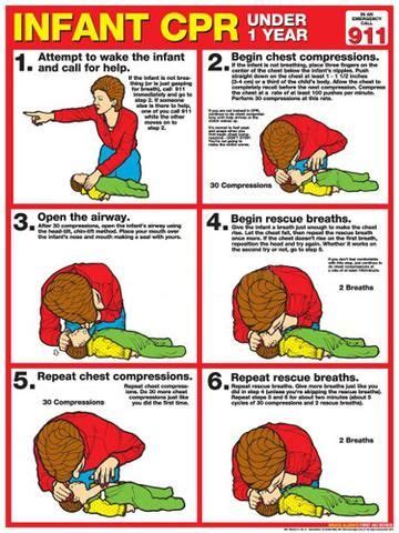 Infant CPR First Aid Wall Chart Poster (2013 AHA Guidelines)- Fitnus ...