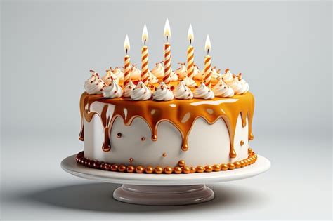 Premium AI Image | birthday cake 3d icon on isolated background