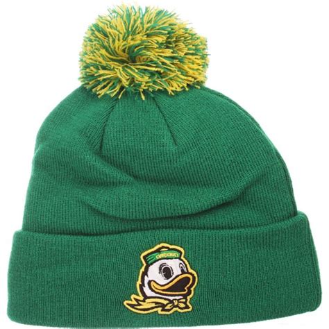 Zephyr Men's Oregon Ducks Green Pom Knit Beanie, Team | Knit beanie, Beanie, Oregon ducks