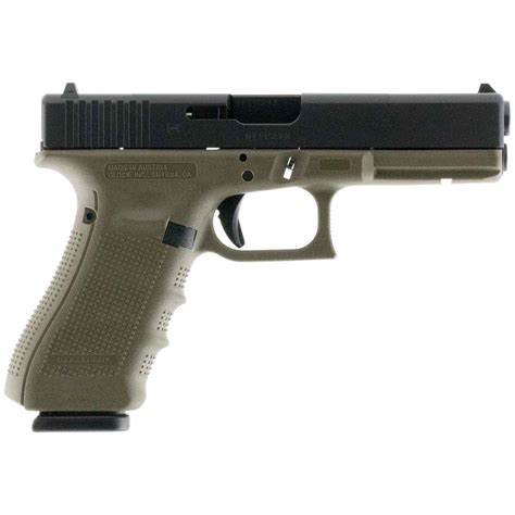 Glock 17 G4 9mm Luger 4.49in OD Green/Black Pistol - 17+1 Rounds | Sportsman's Warehouse