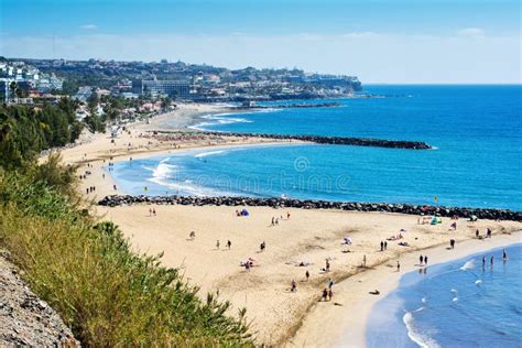 Playa Del Ingles, Gran Canaria Redaktionelles Stockbild - Bild von ansicht, sand: 121439069