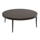 Kensal Circular Coffee Table | Glass Top & Black Matt Base