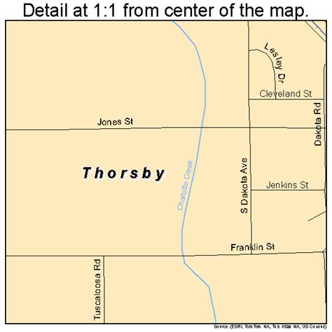 Thorsby Alabama Street Map 0176080